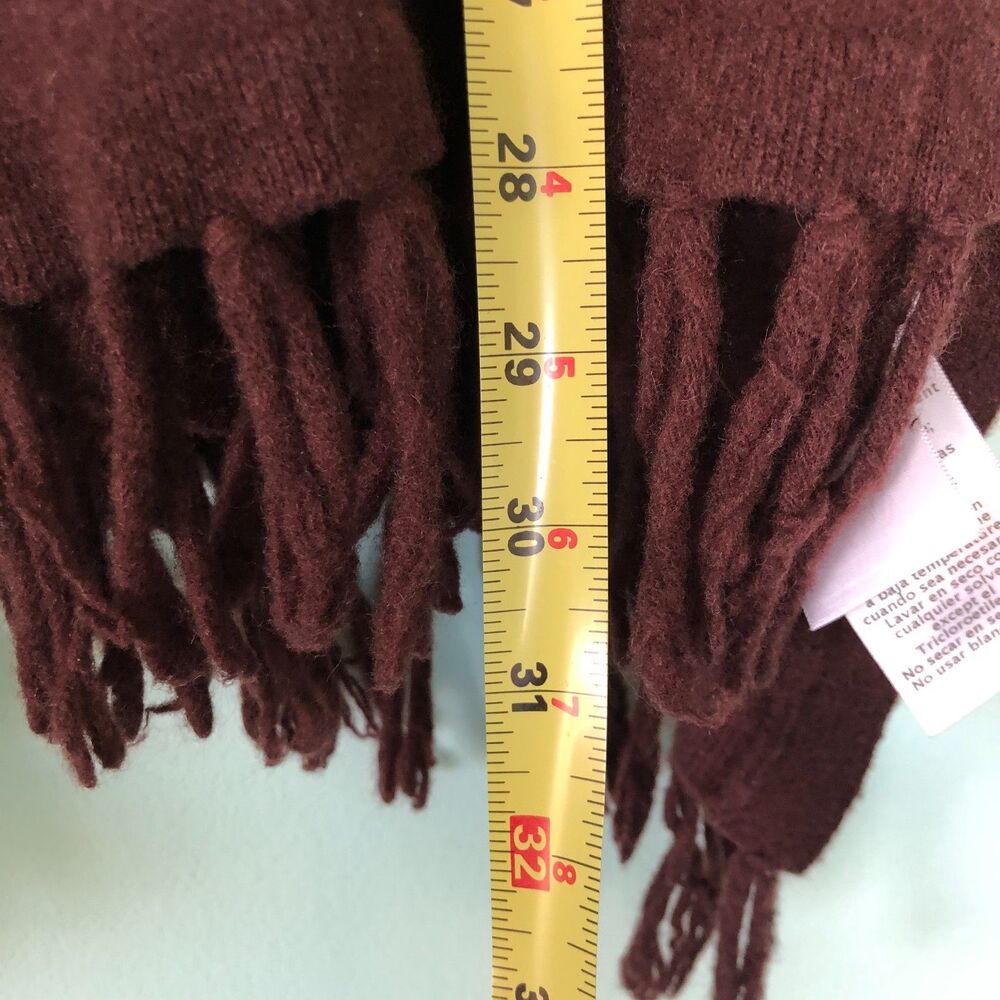 UGG Poncho Sweater Womens L/XL Brown Turtleneck Fringe Wool - Picture 8 of 9